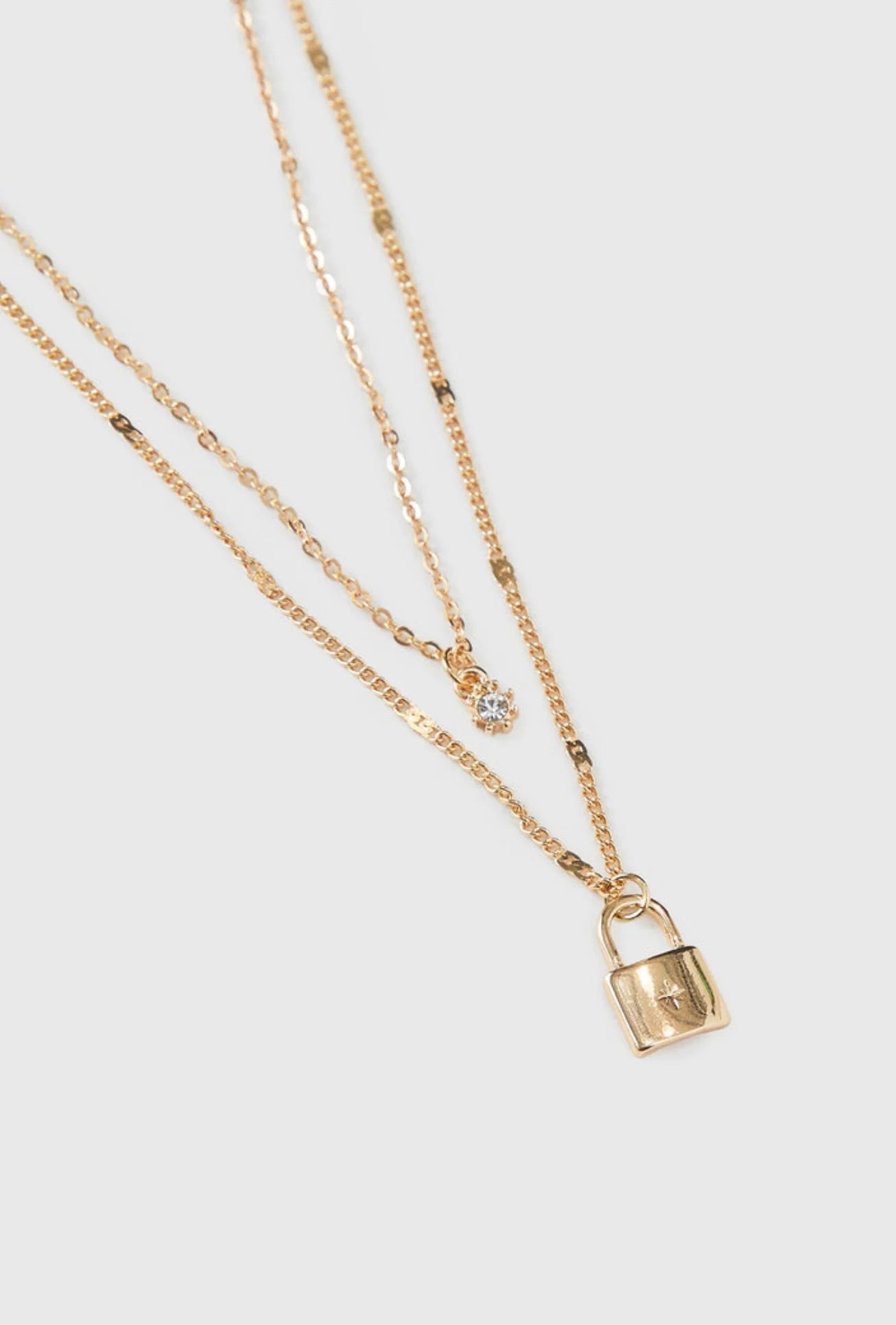 Colar Duplo Santino Dourado